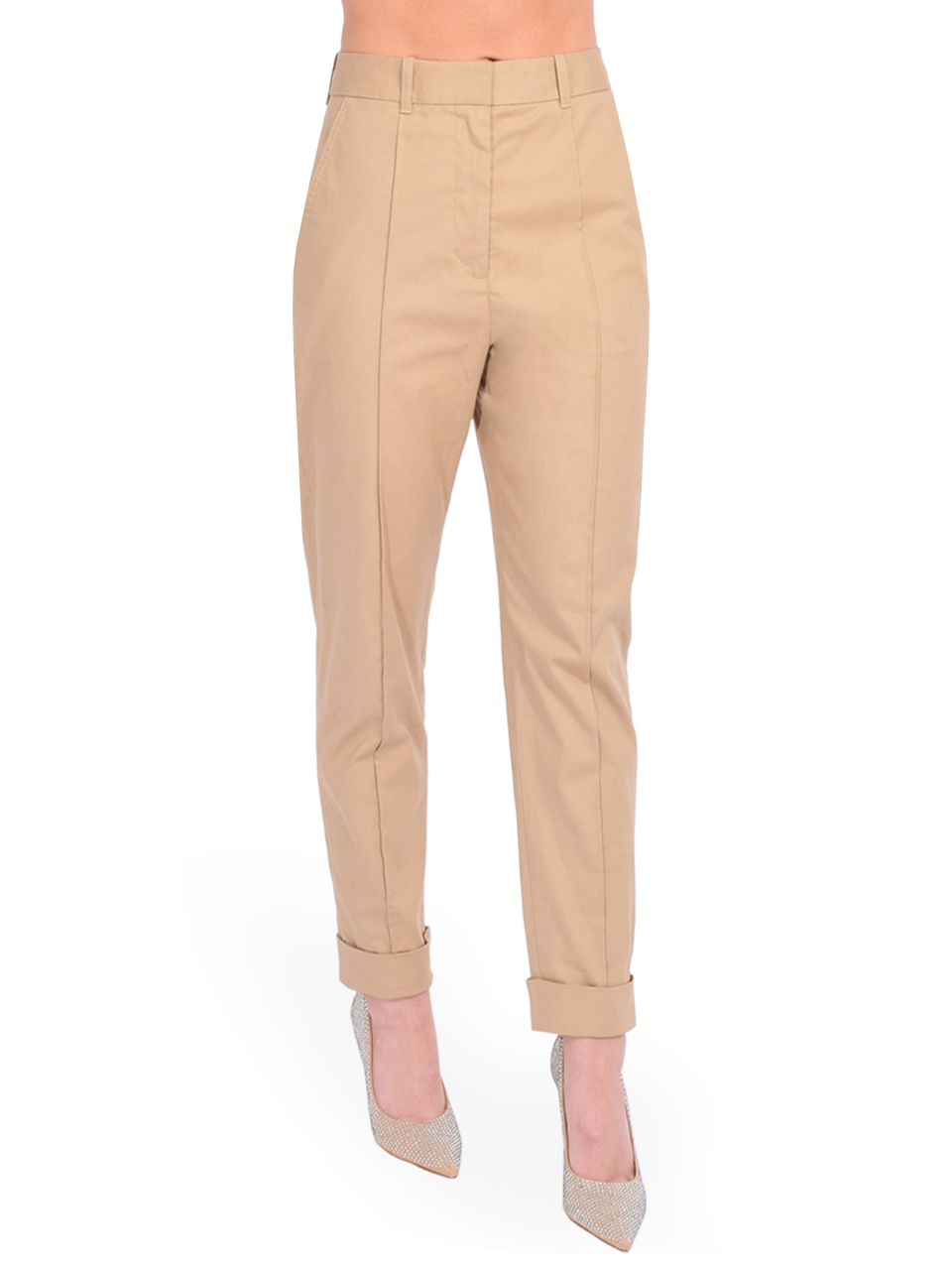 3.1 Phillip Lim Cropped Carrot Trouser in Khaki Side View 

