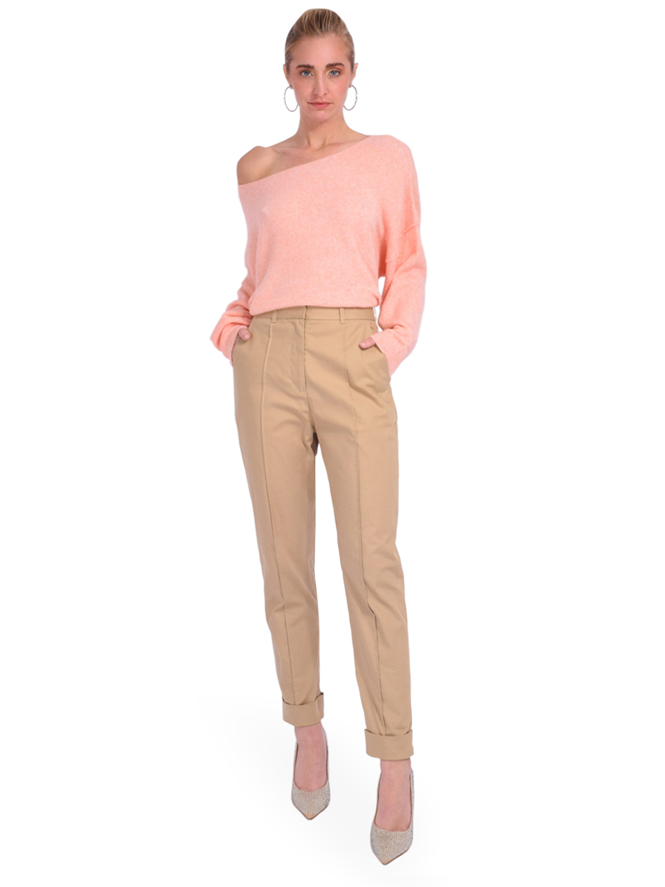 3.1 Phillip Lim Cropped Carrot Trouser in Khaki Full Outfit 

