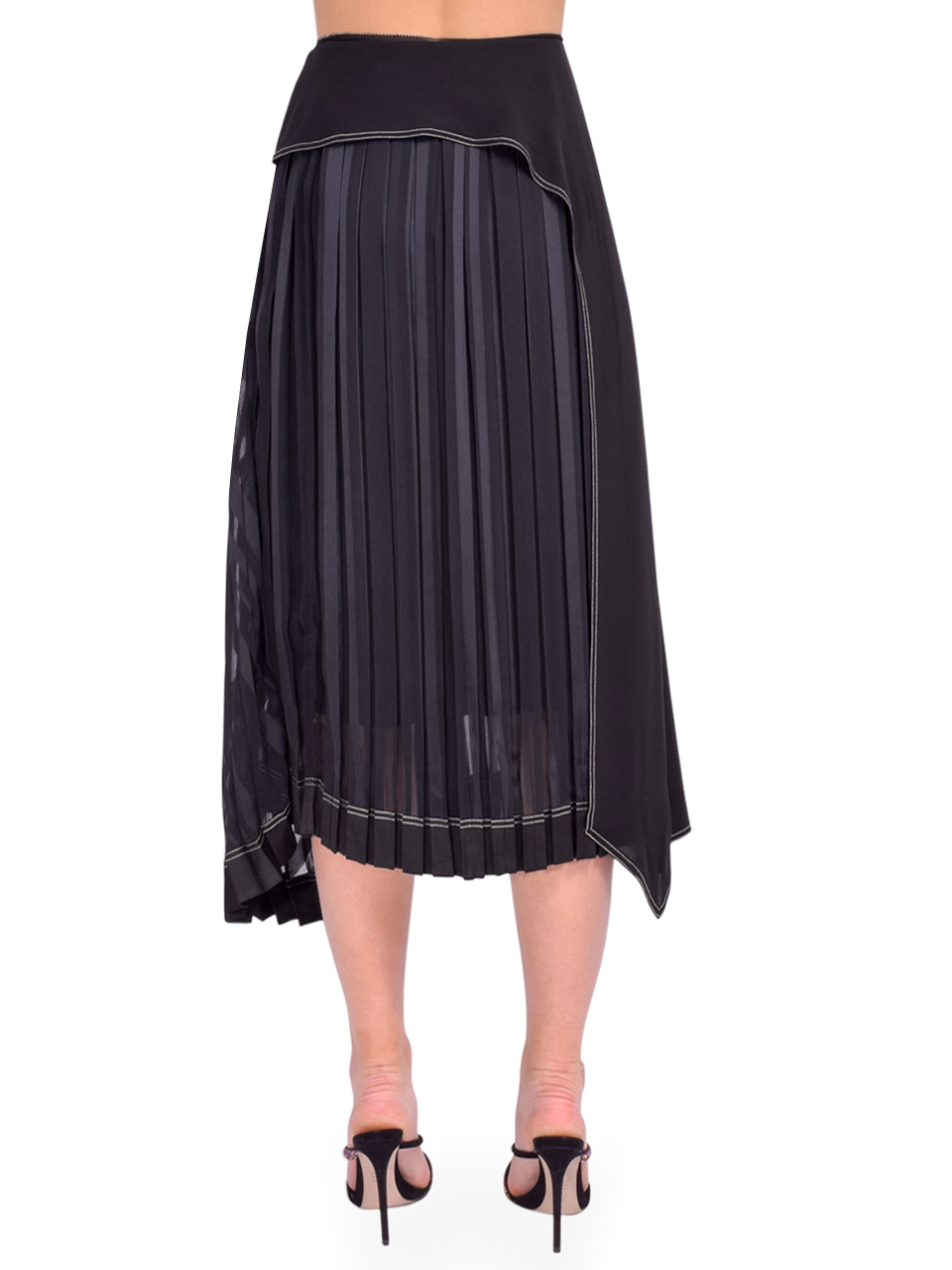 3.1 Phillip Lim Pleated Multi Draped Panel Skirt in Black