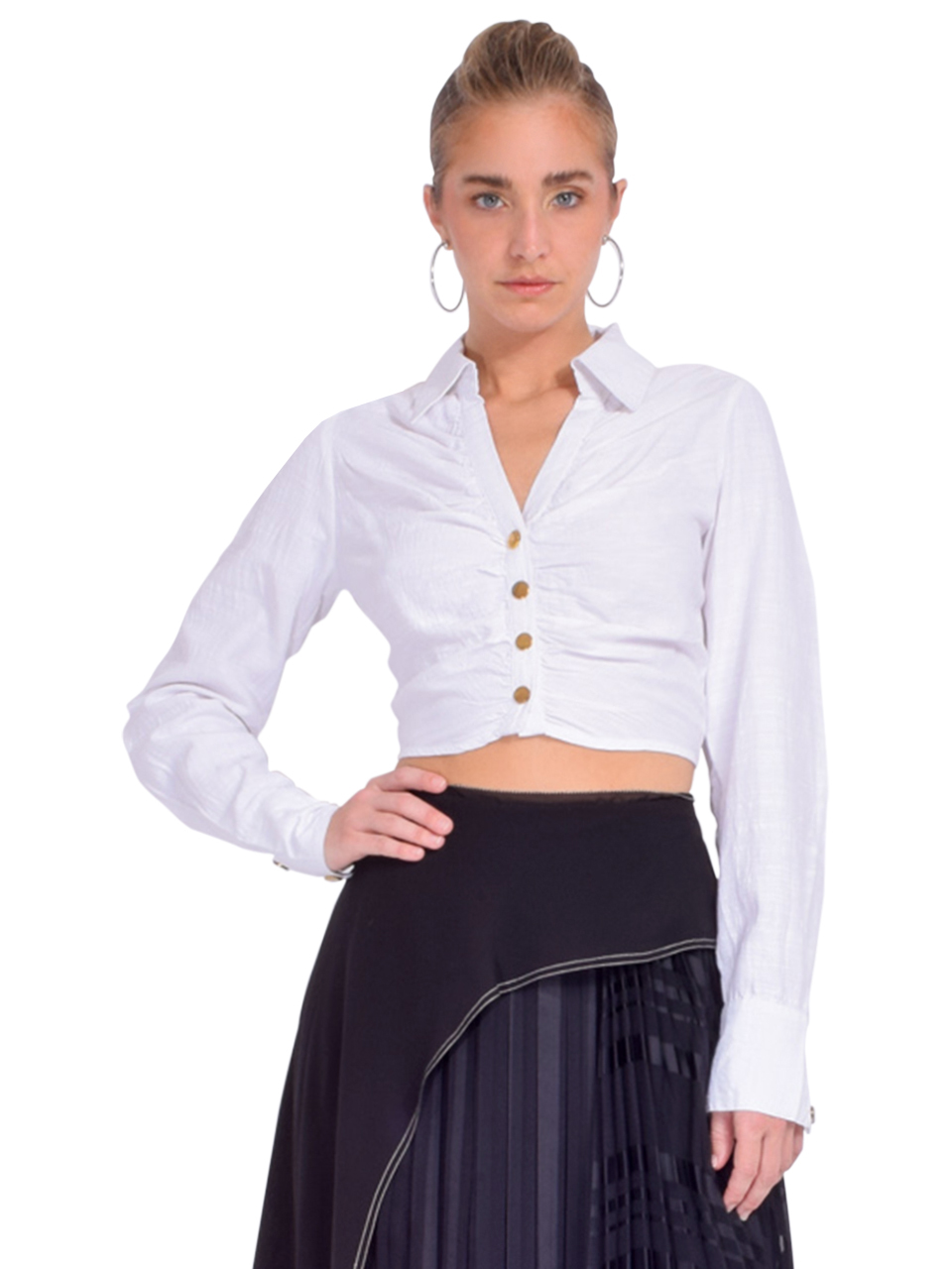 Karina Grimaldi Eleanor Blouse in White Front View 