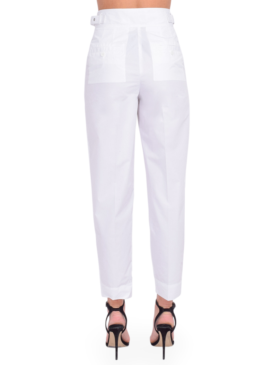 3.1 Phillip Lim Buckle Waistband Trouser in White Back View 