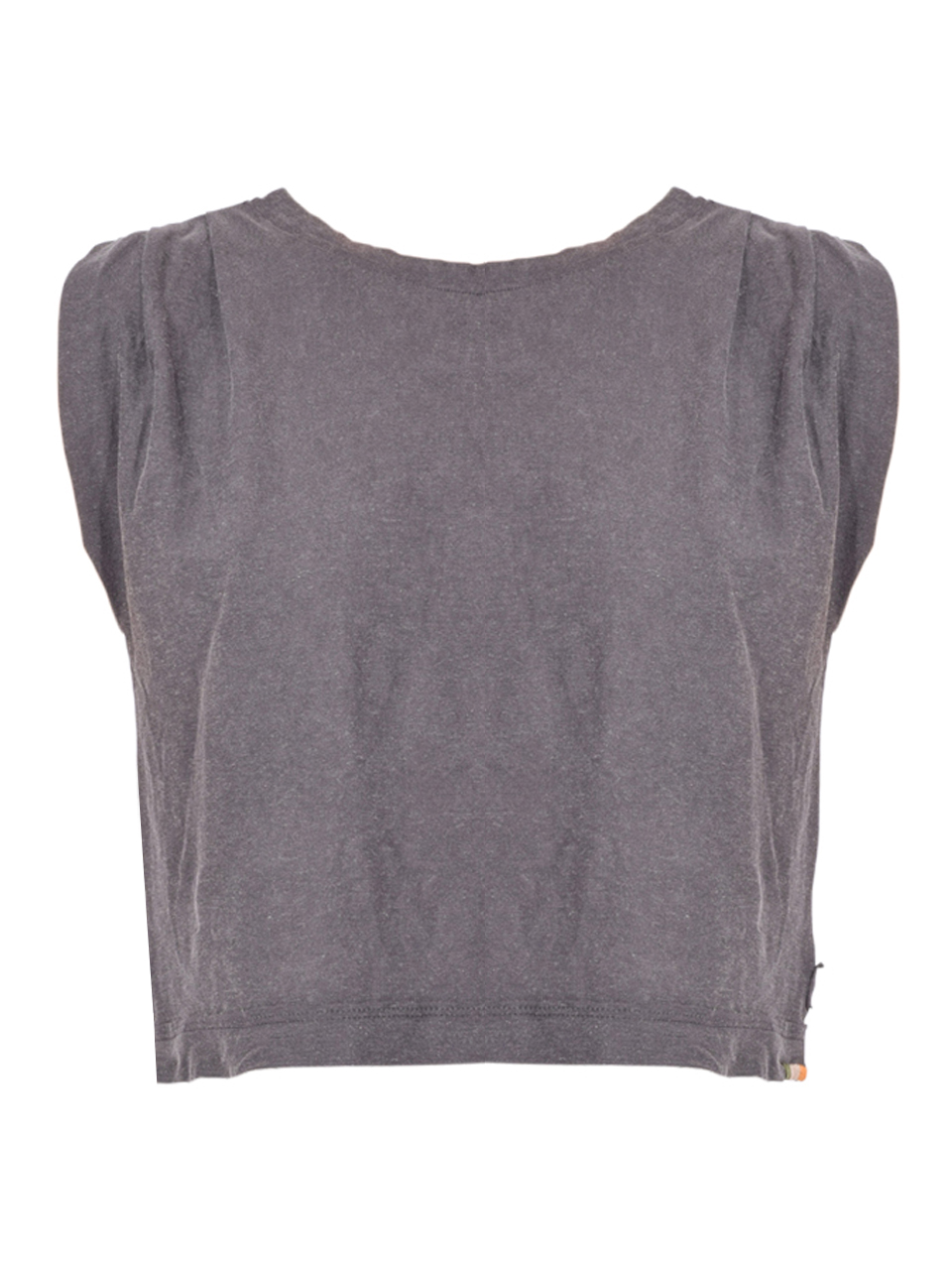 RAGABOND Jackie Pleated Shell Top in Washed Black Product Shot 