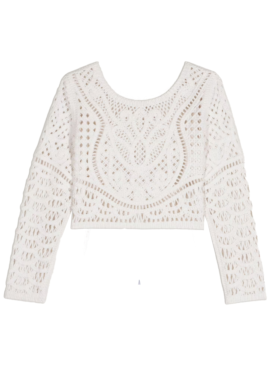 BA&SH Marc Long Sleeve Cardigan Sweater in White Product Shot 