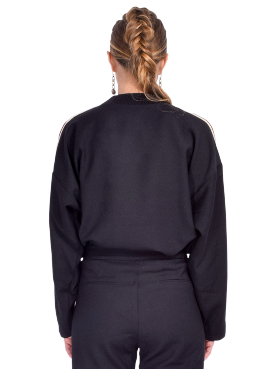 BA&SH Spade Sweatshirt Style Top in Black Back View 