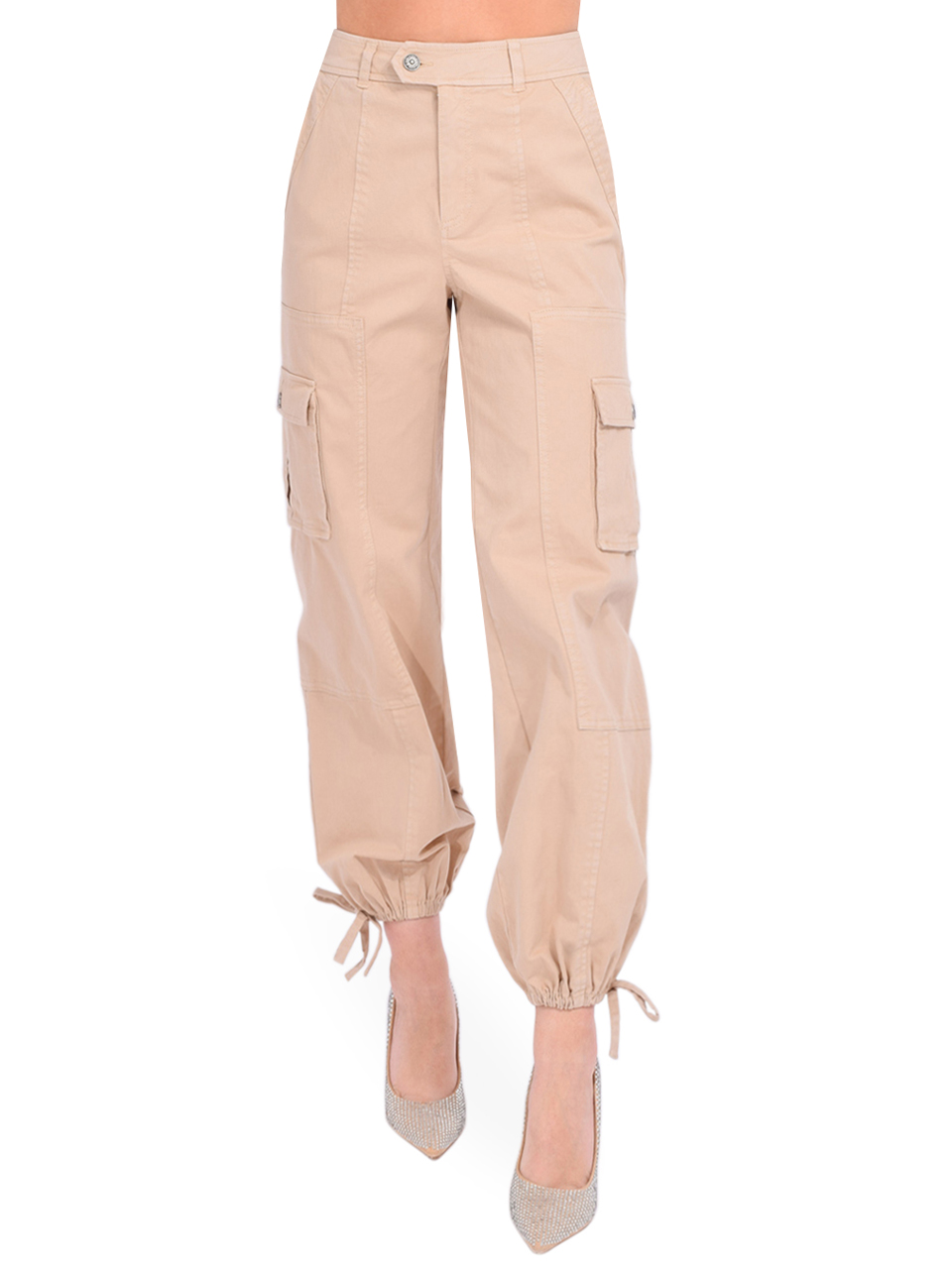 Cinq à Sept Zola Cargo Pant in Khaki Front View 