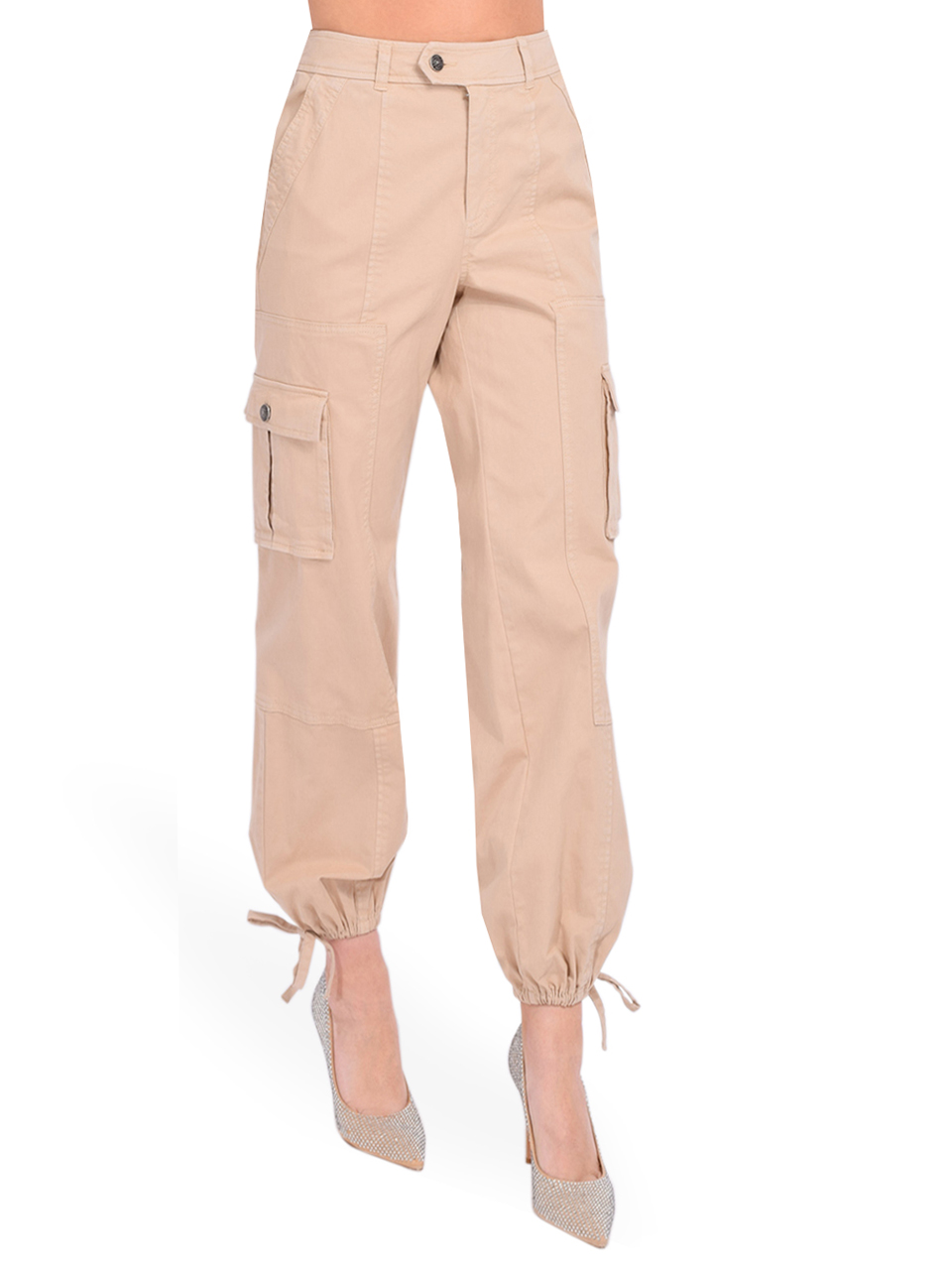Cinq à Sept Zola Cargo Pant in Khaki Side View 