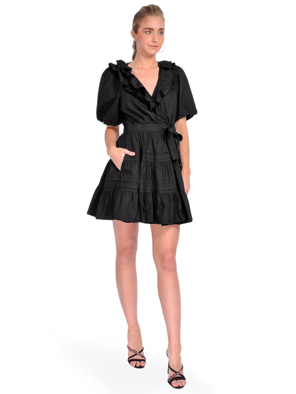 LOVE THE LABEL Remy Mini Dress in Black Side View 