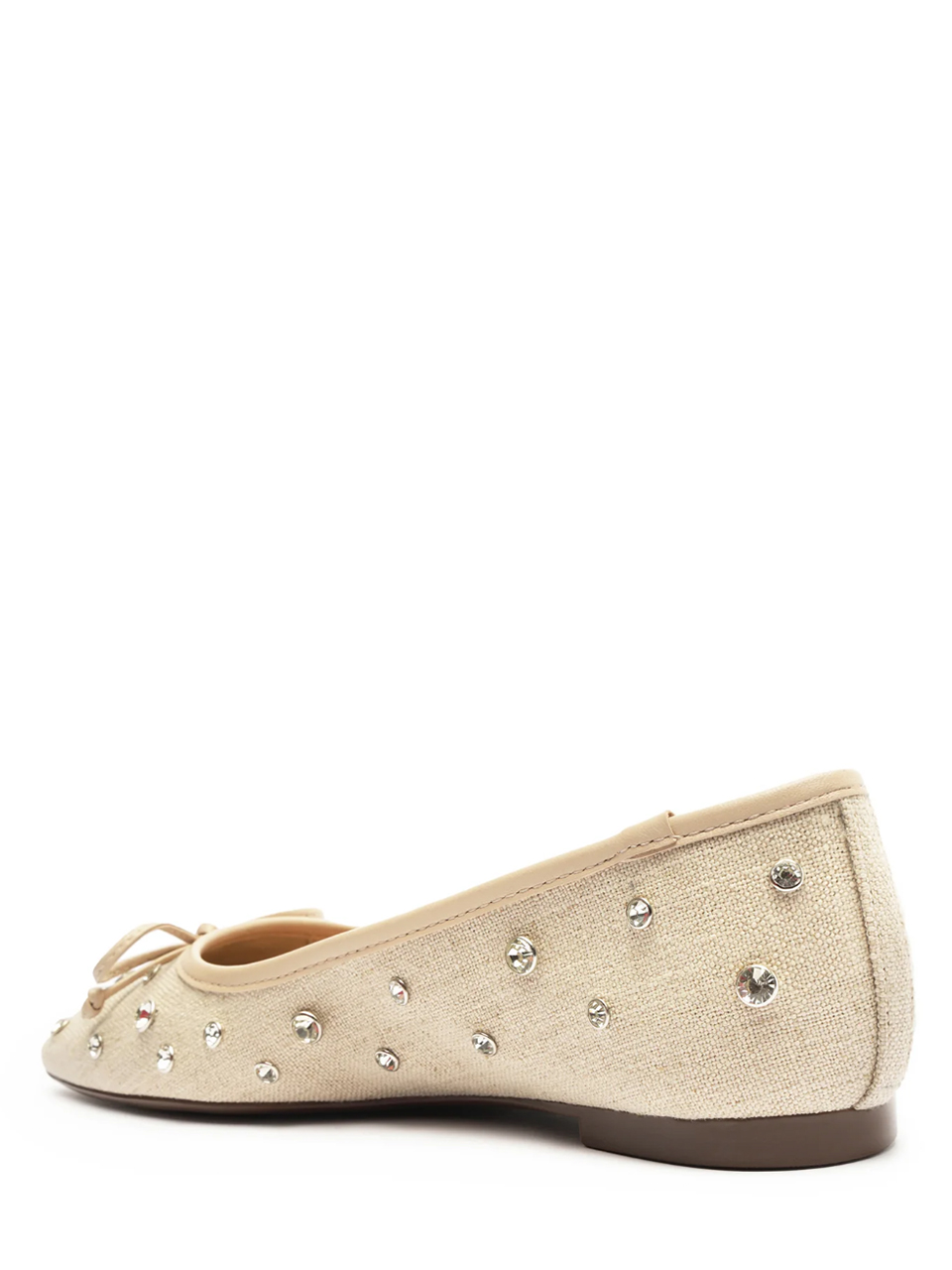 SCHUTZ Arissa Shine Linen Flat in Oyster Back Side View 