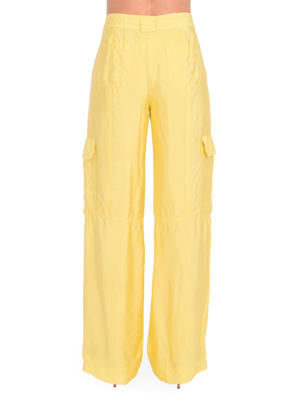 SIMKHAI Aurora Parachute Utility Pant in Sulfur Yellow Back View 