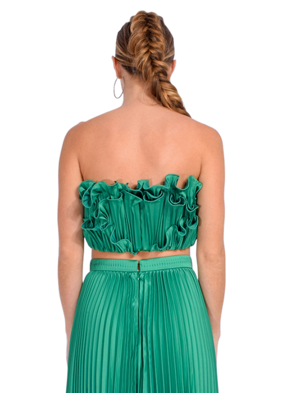 AMUR Averi Scallop Top in Green Product Shot 