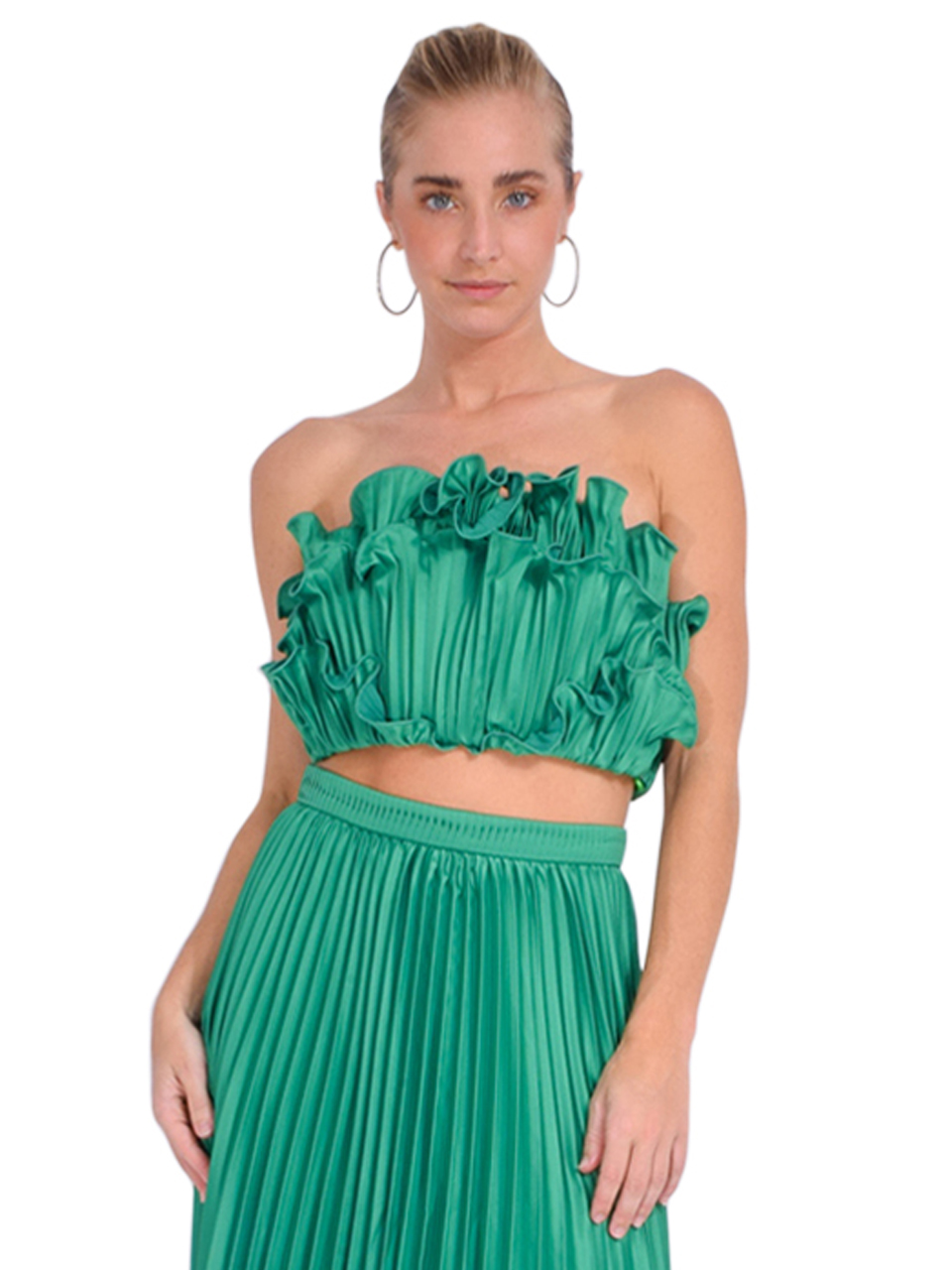 AMUR Averi Scallop Top in Green 