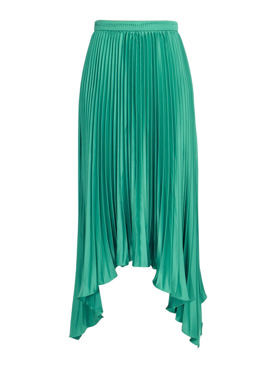 AMUR Olly Olana Pleated Midi Skirt in Green Product Shot 
