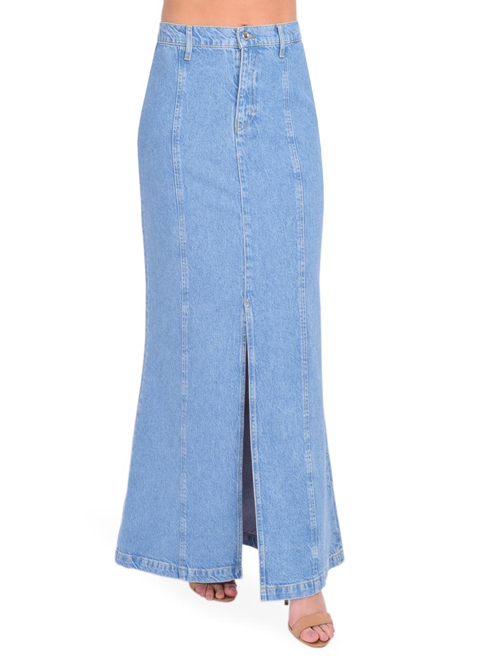 Derek Lam 10 Crosby Zoe Mermaid Skirt in Beekman Blue Side View 