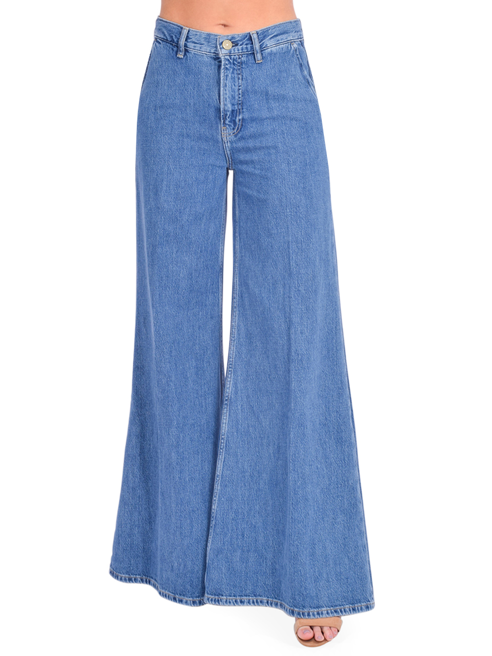 FRAME The Extra Wide Leg Jean in Ocean Drive Front View