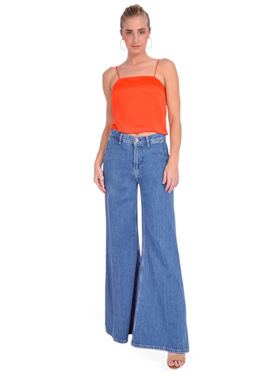 FRAME The Extra Wide Leg Jean in Ocean Drive Full Outfit 