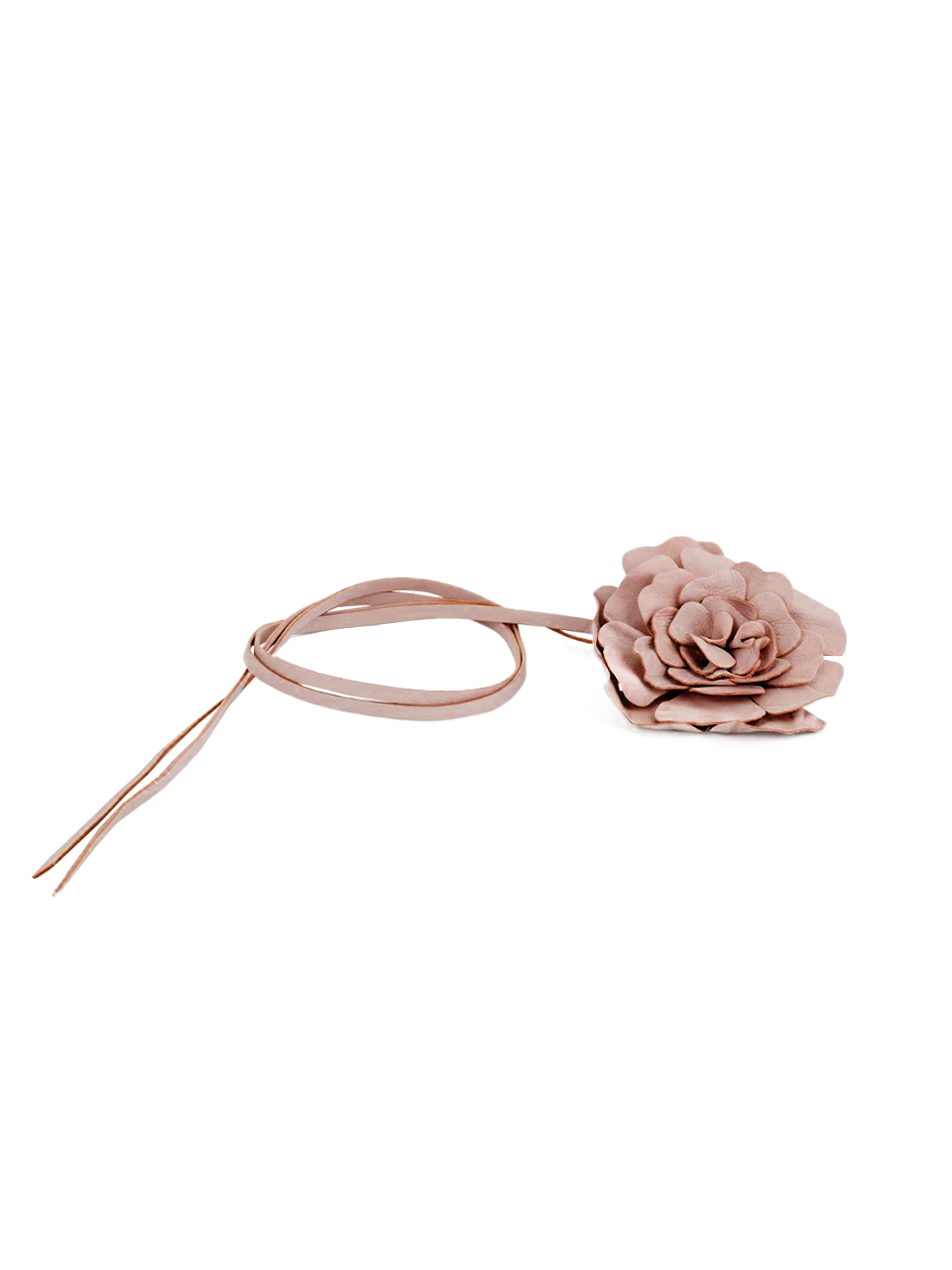 OTTOD'AME Leather Flower Belt in Pink Product Shot 