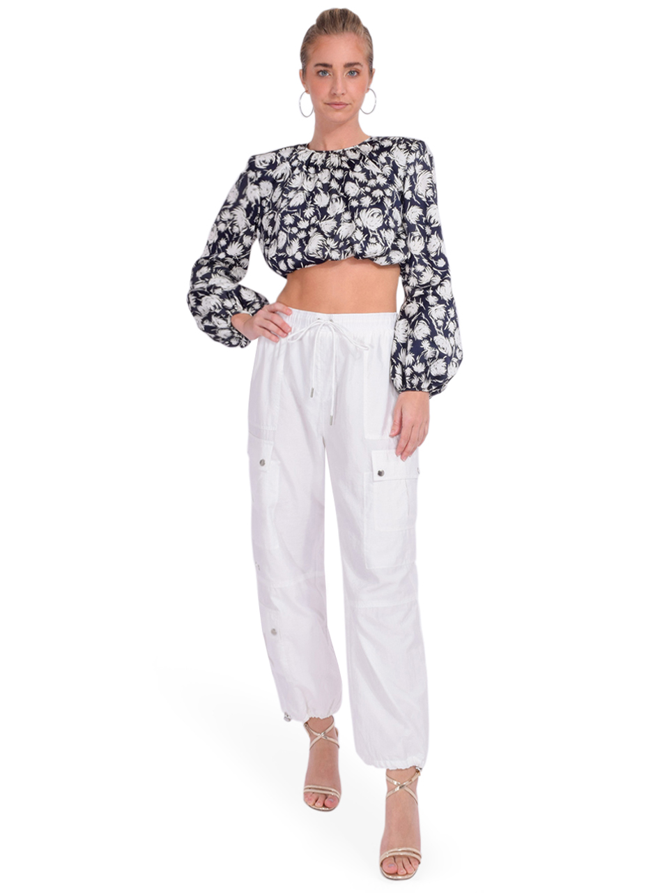 Cinq a Sept Nitsan Parachute Pant in White Full Outfit 

