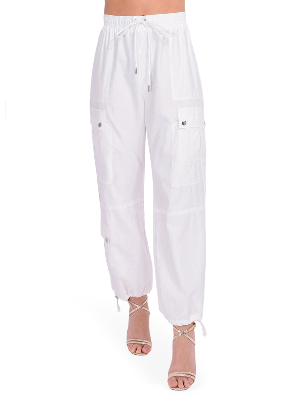 Cinq a Sept Nitsan Parachute Pant in White Front View 
