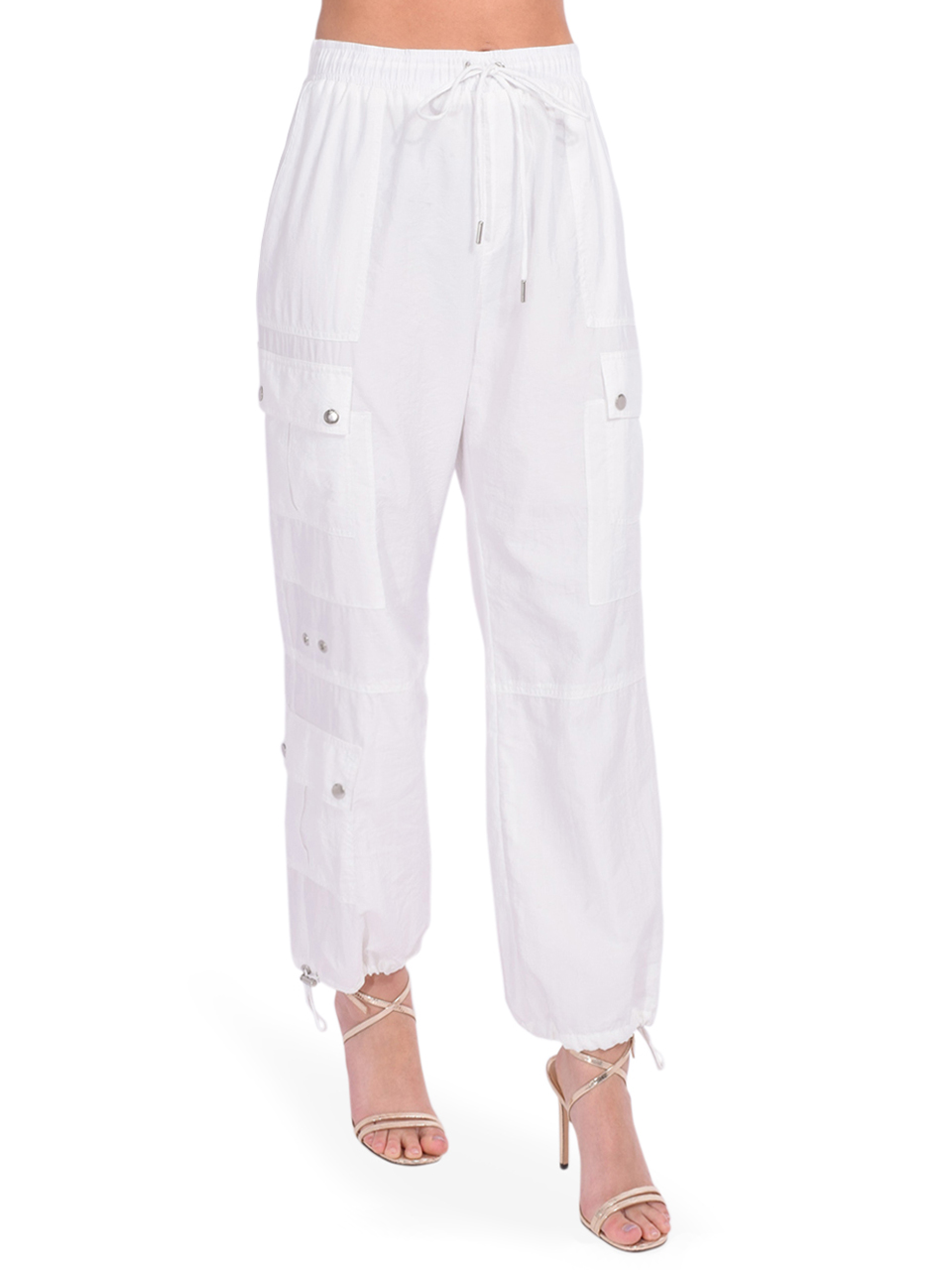 Cinq a Sept Nitsan Parachute Pant in White Side View 

