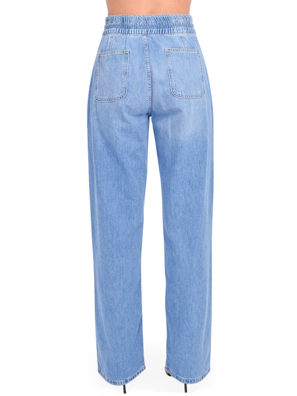 BA&SH Mima Elastic Waist Jeans in Blue Back View
