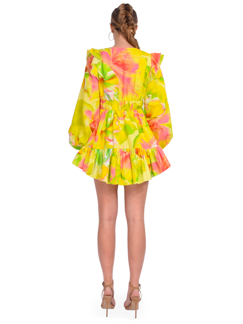 Hemant & Nandita Mina Dress in Yellow Floral Back View