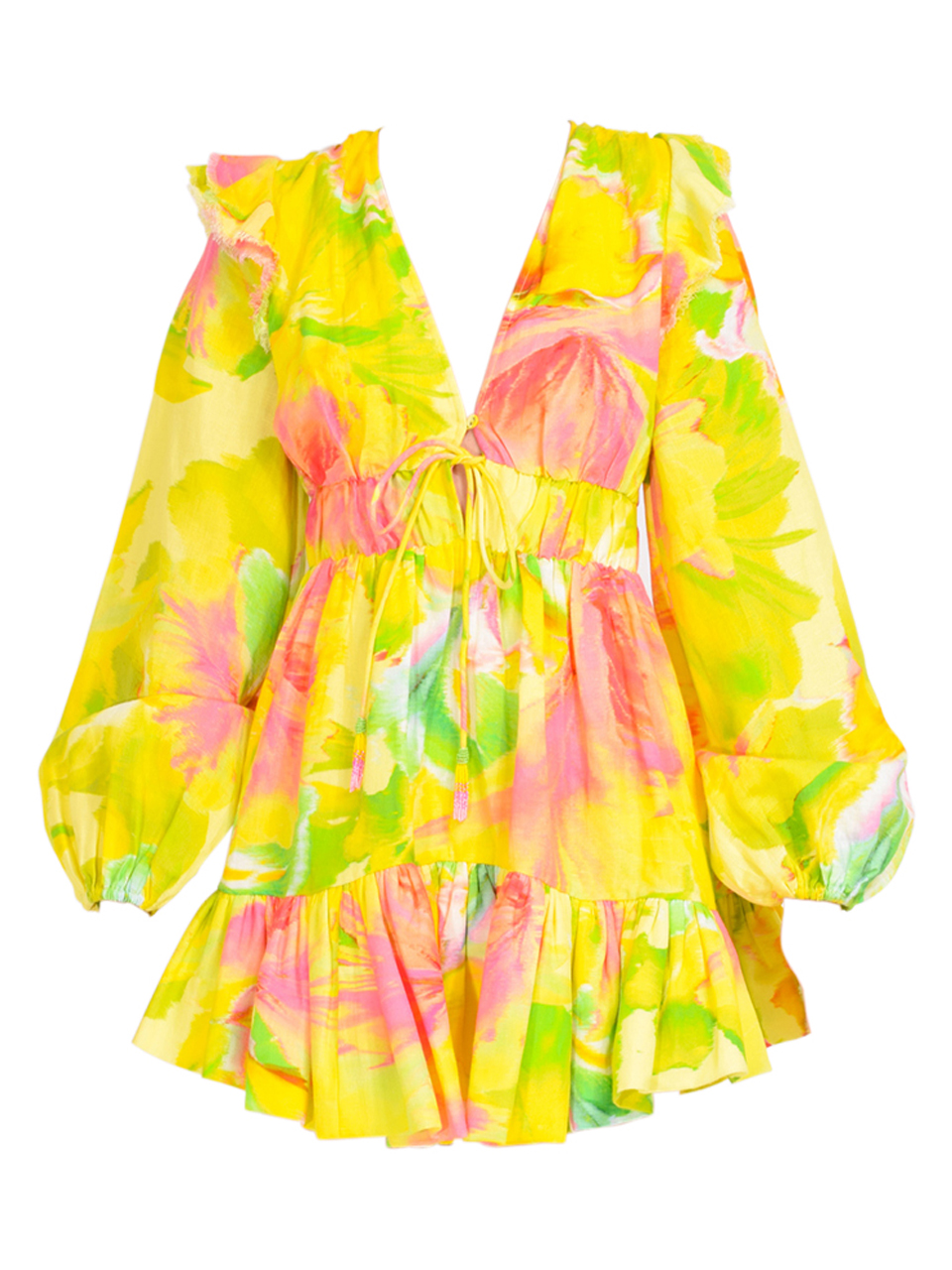 Hemant & Nandita Mina Dress in Yellow Floral Product Shot 