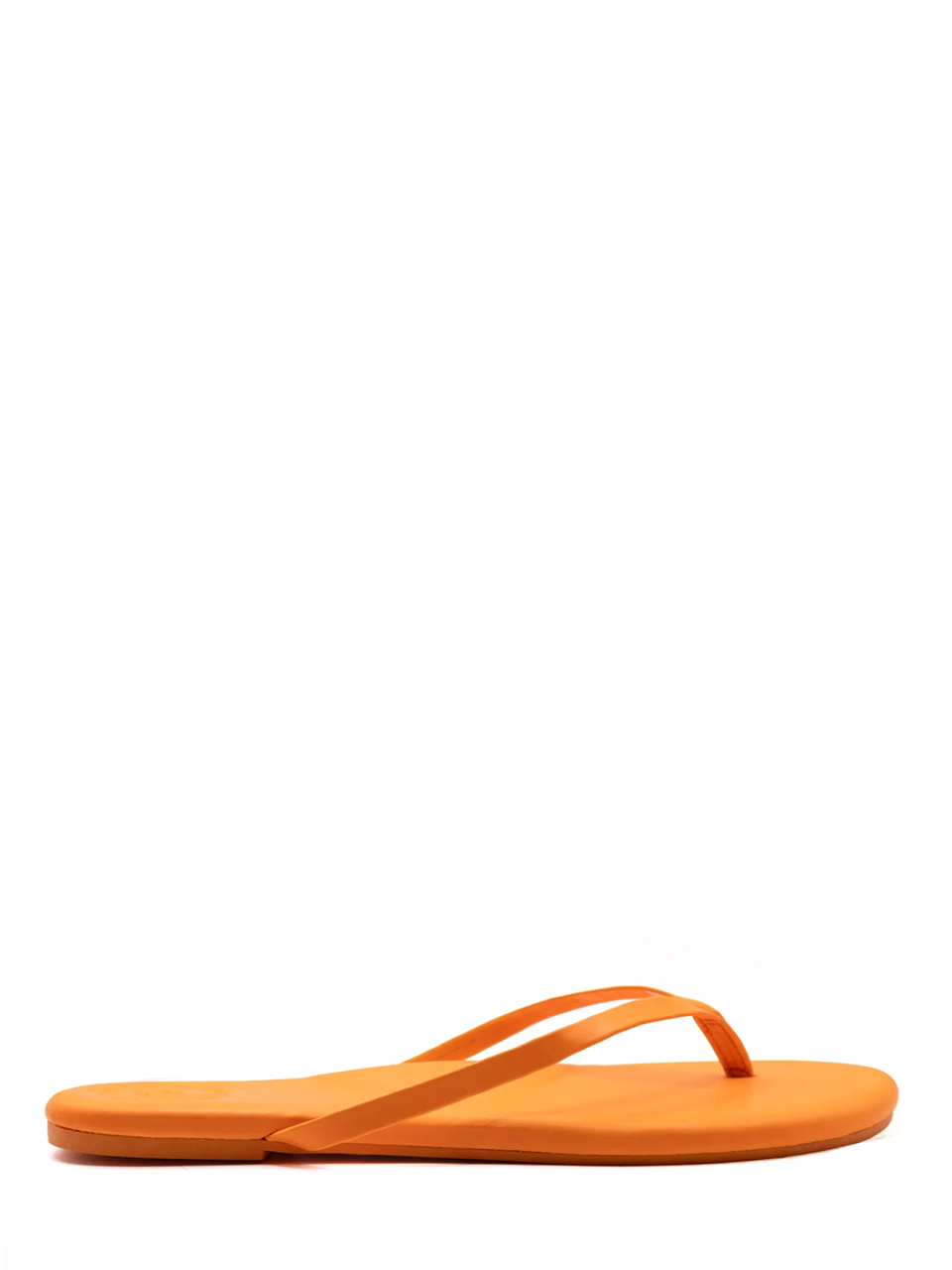 SOLEIL SEA Indie Classic Thin Strap Sandal in Sun Kiss Orange Side View 