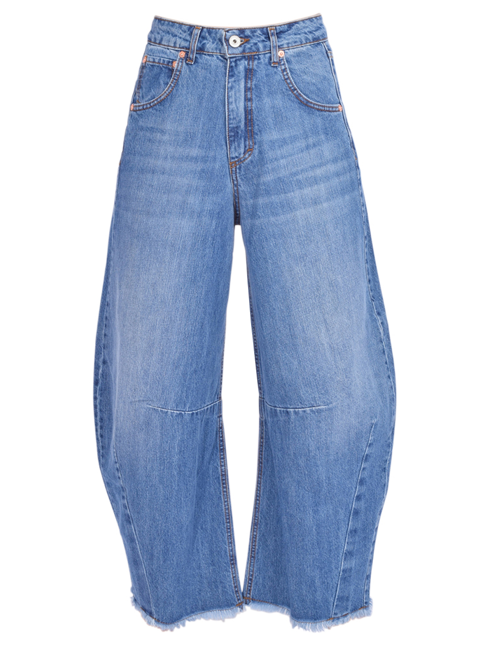 Ottod'Ame Horseshoes Barrel Jean in Blue Product Shot 