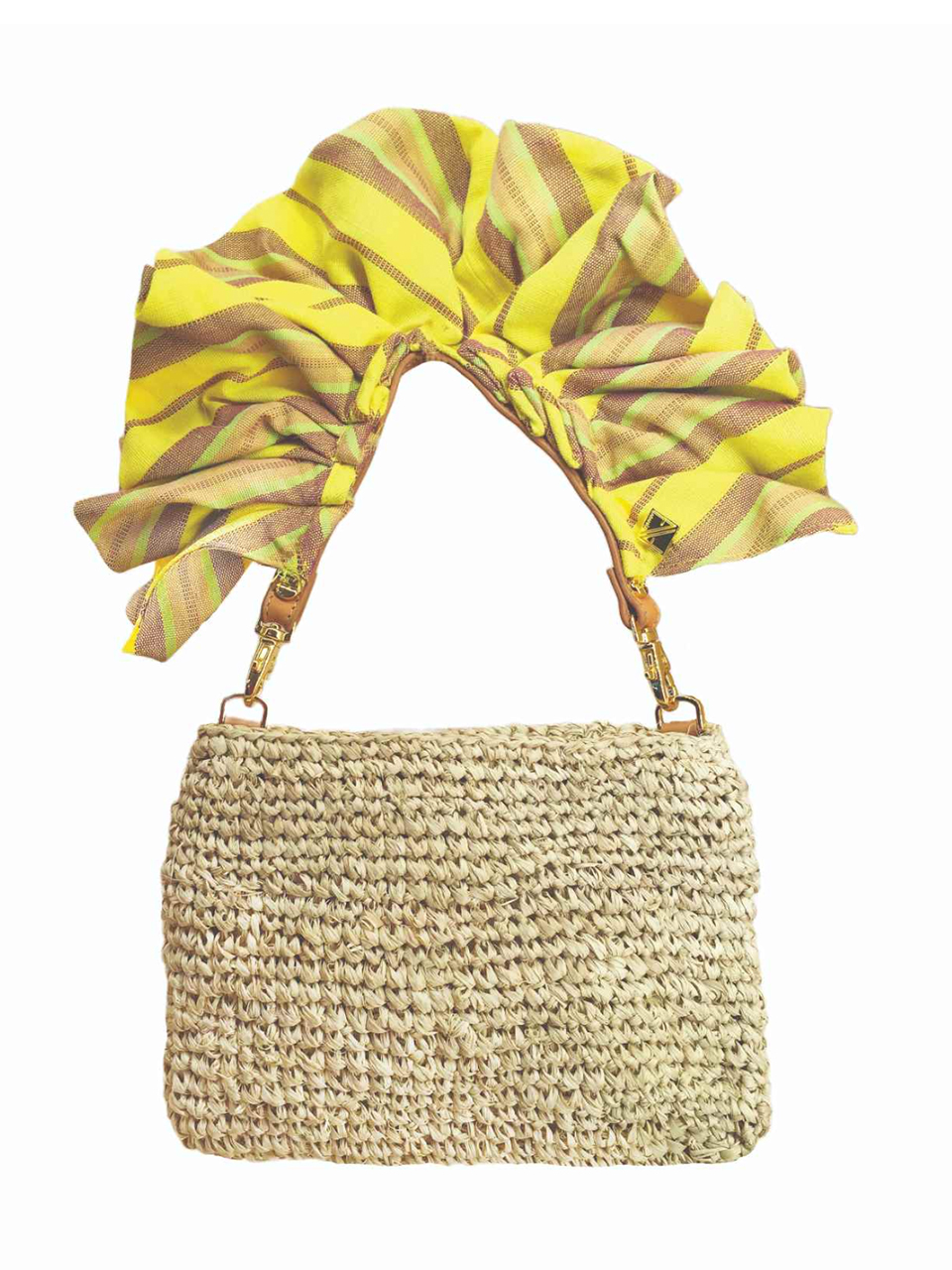 ARANAZ Bow Mini Bag in Natural/ Yellow Product Shot 