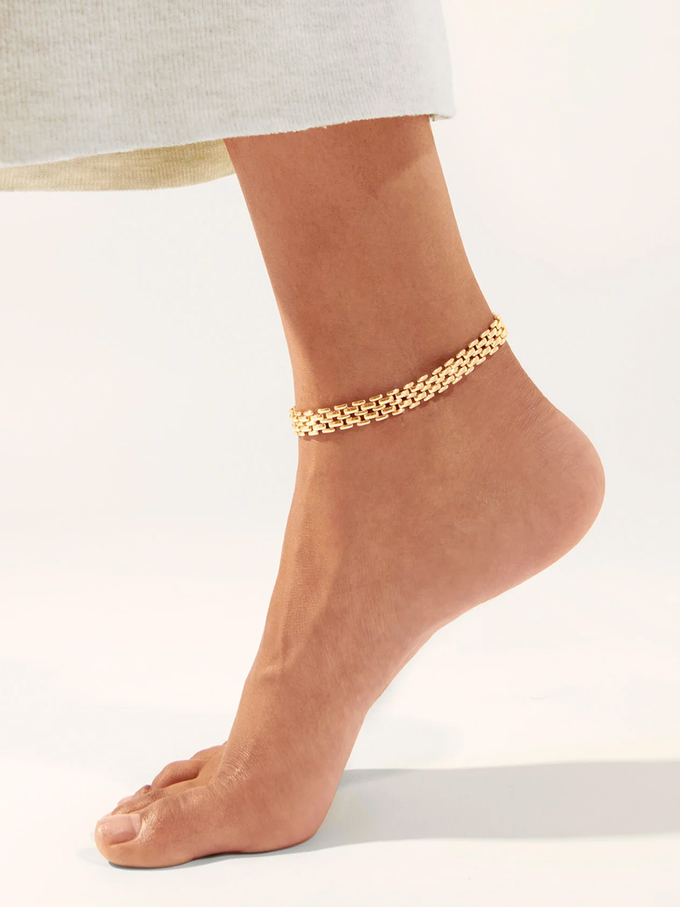 Jenny Bird Francis Ankle in High Polish Gold on Ankle 1