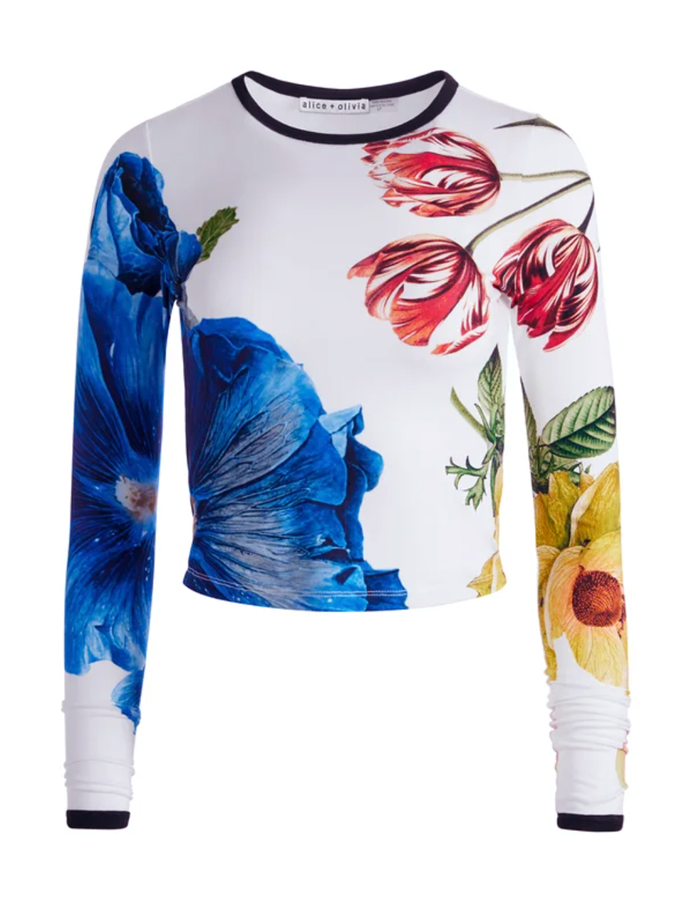 ALICE + OLIVIA Delaina Long Sleeve Top in Le Parisien Product Shot 