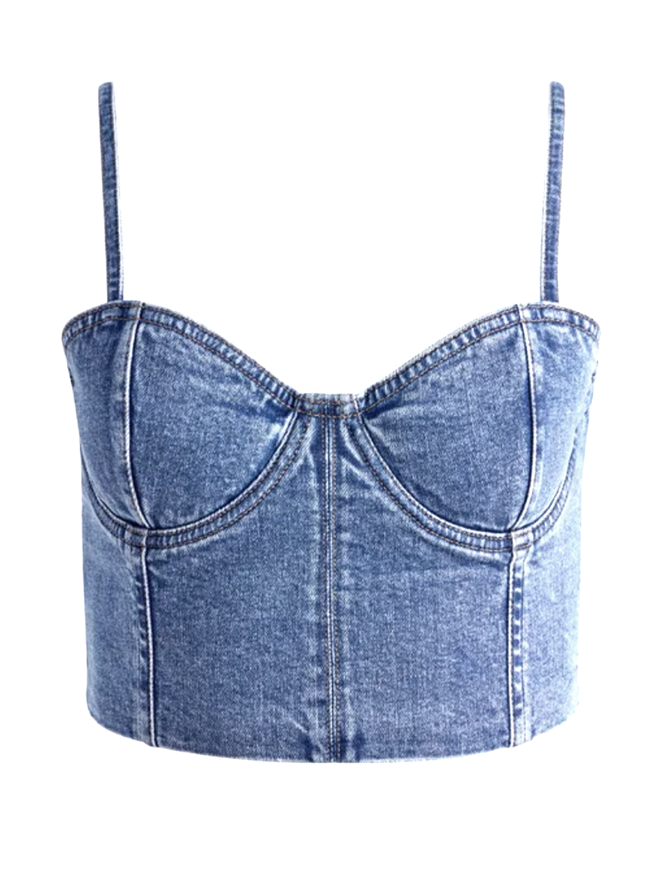 ALICE + OLIVIA Natacha Spaghetti Strap Bustier in Brooklyn Blue Product Shot 