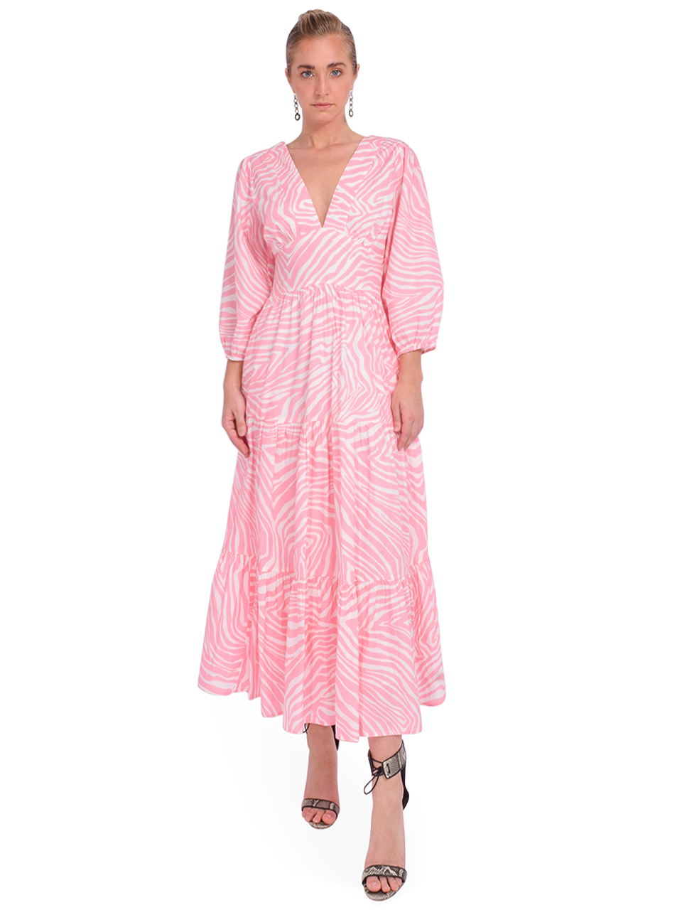 LOVE THE LABEL Elise Dress in Pink Zebra Alora Front View 1