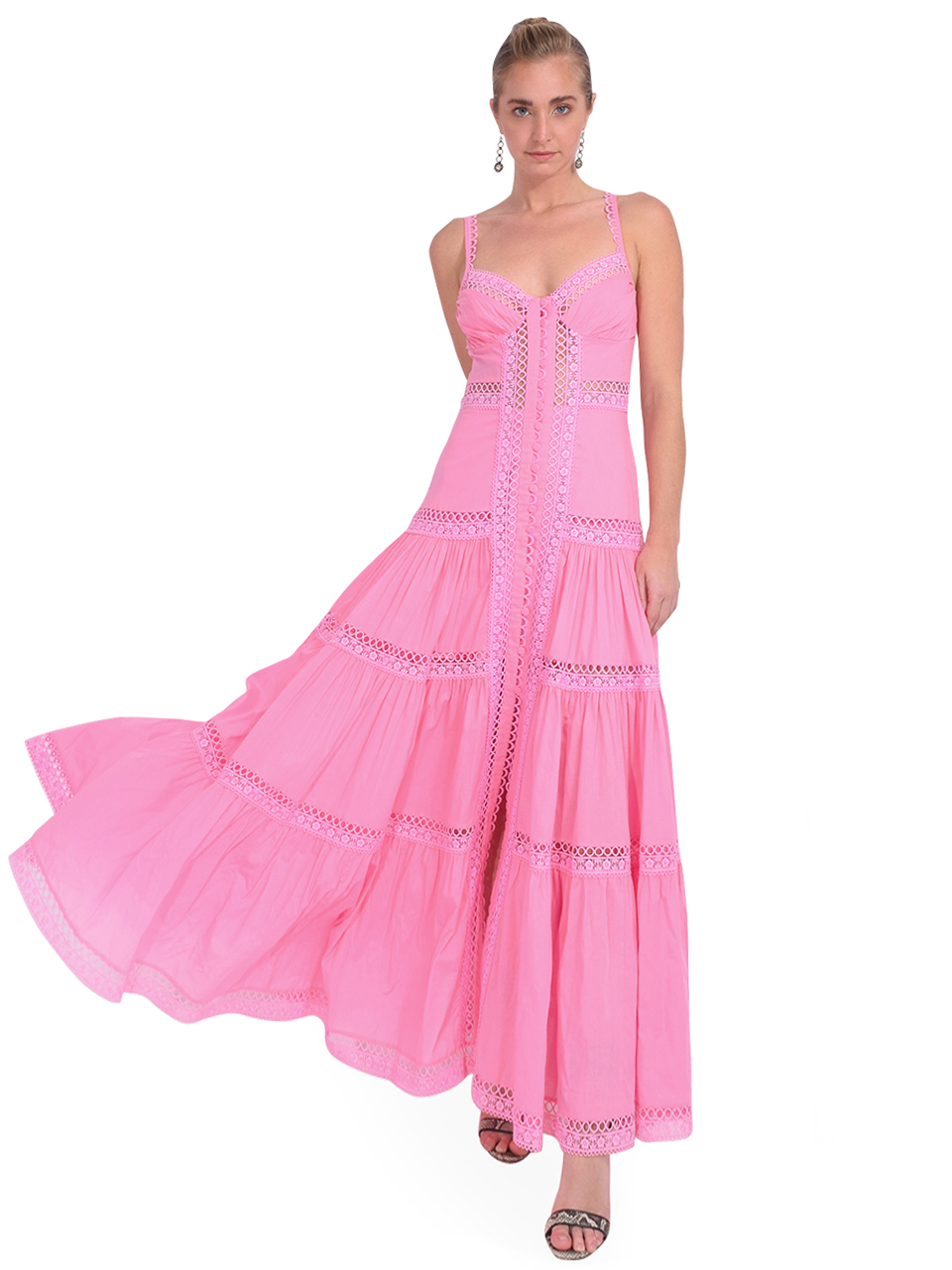 CHARO RUIZ Ardele Long Dress in Rose Quartz Front View 2