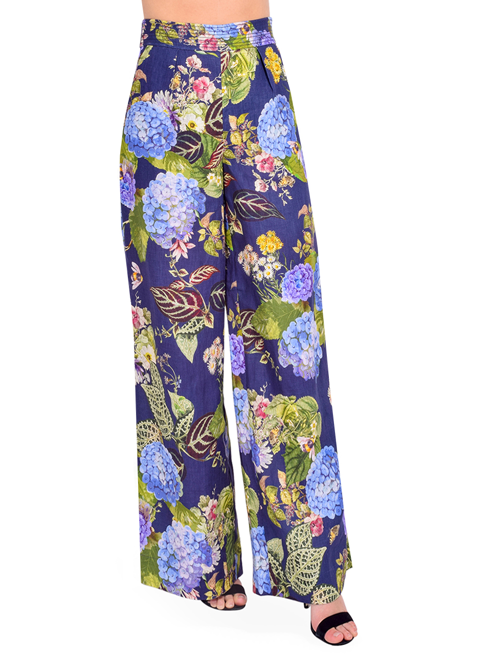 CARA CARA Josephine Pant in Floral Evening Blue Side View 