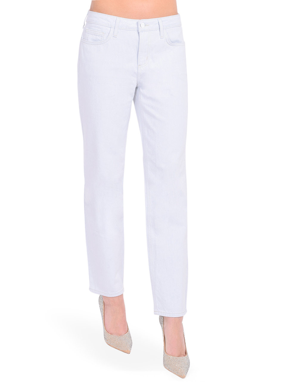 L'AGENCE Mateo Slouchy Straight Leg Jean in Blue Frost Side View 
