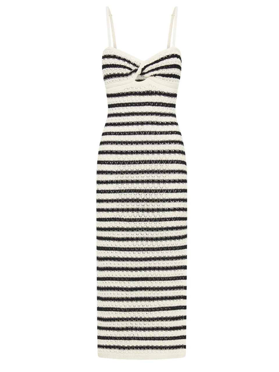 NICHOLAS Elora Knit Dress in Cream/Black Product Shot 