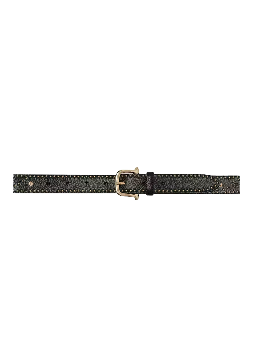 FRAME Embellished Belt in Black Front View 