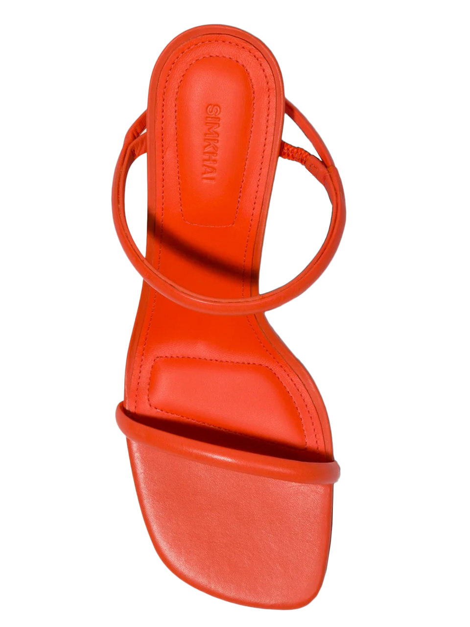 SIMKHAI Siren Low Leather Sandal in Flame Top View
