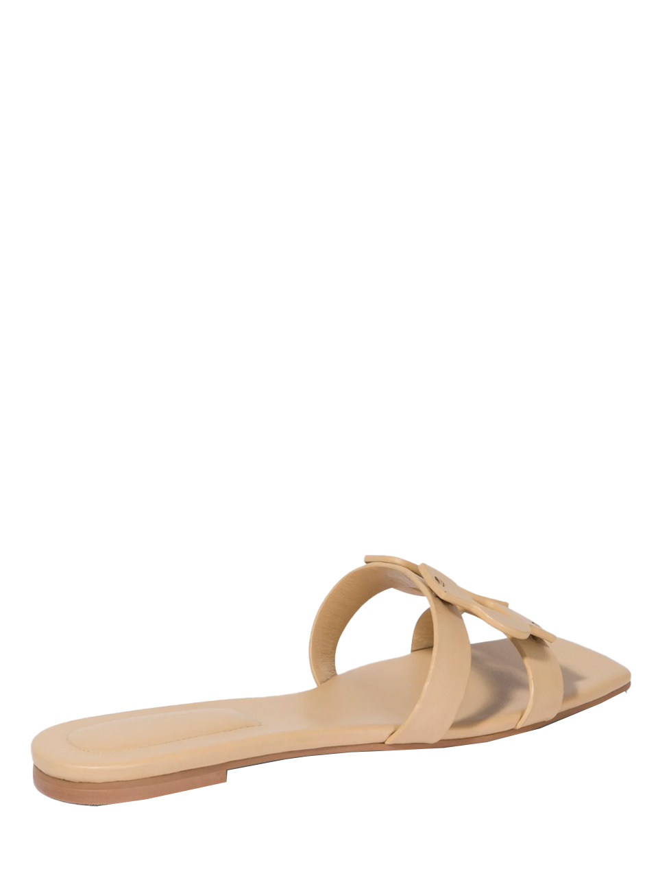 SIMKHAI Simkhai Monogram Flat Slide in Camel Back Side View 
