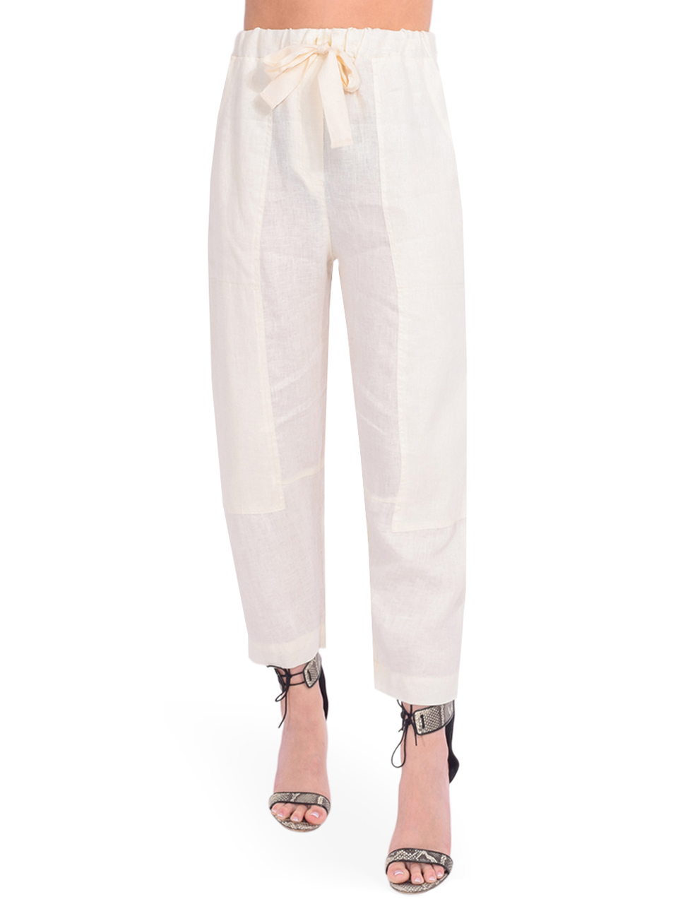 Ottod'Ame Linen Pant in White Front View 