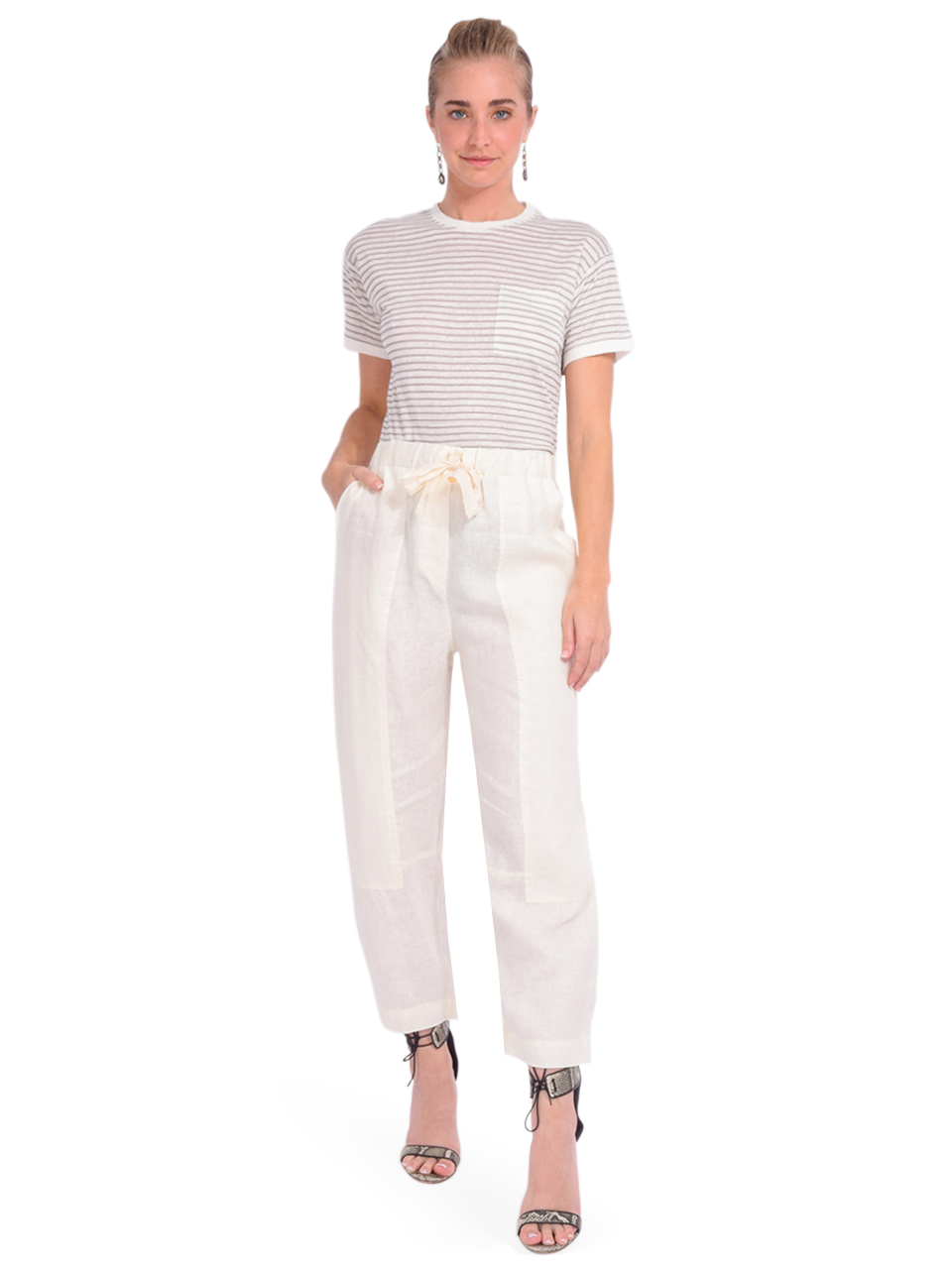 Ottod'Ame Linen Pant in White Full Outfit 