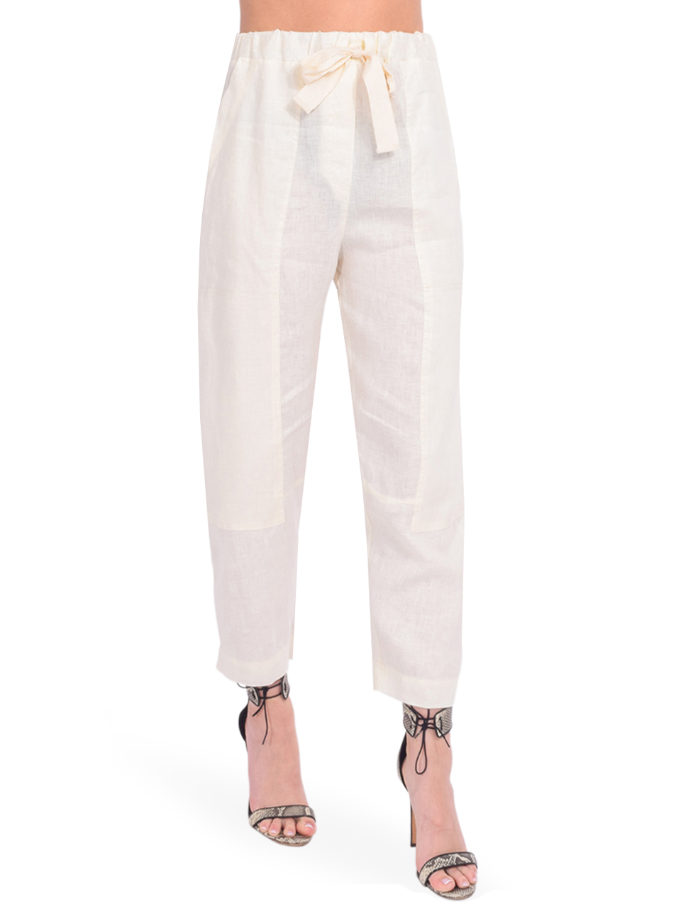 Ottod'Ame Linen Pant in White Side View 