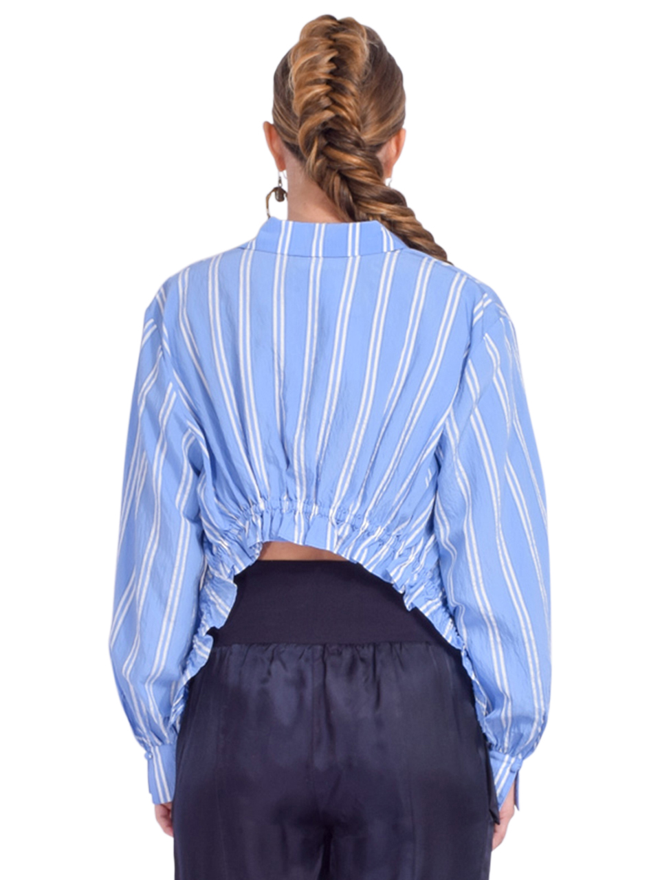 Cinq à Sept Ruby Top in Oxford Blue Back View 