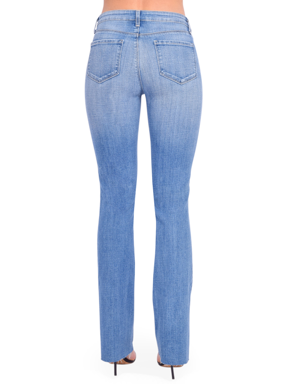 L'AGENCE Sneeki Low Rise Straight Leg Sneaker Jean in Colorado Blue Back View 