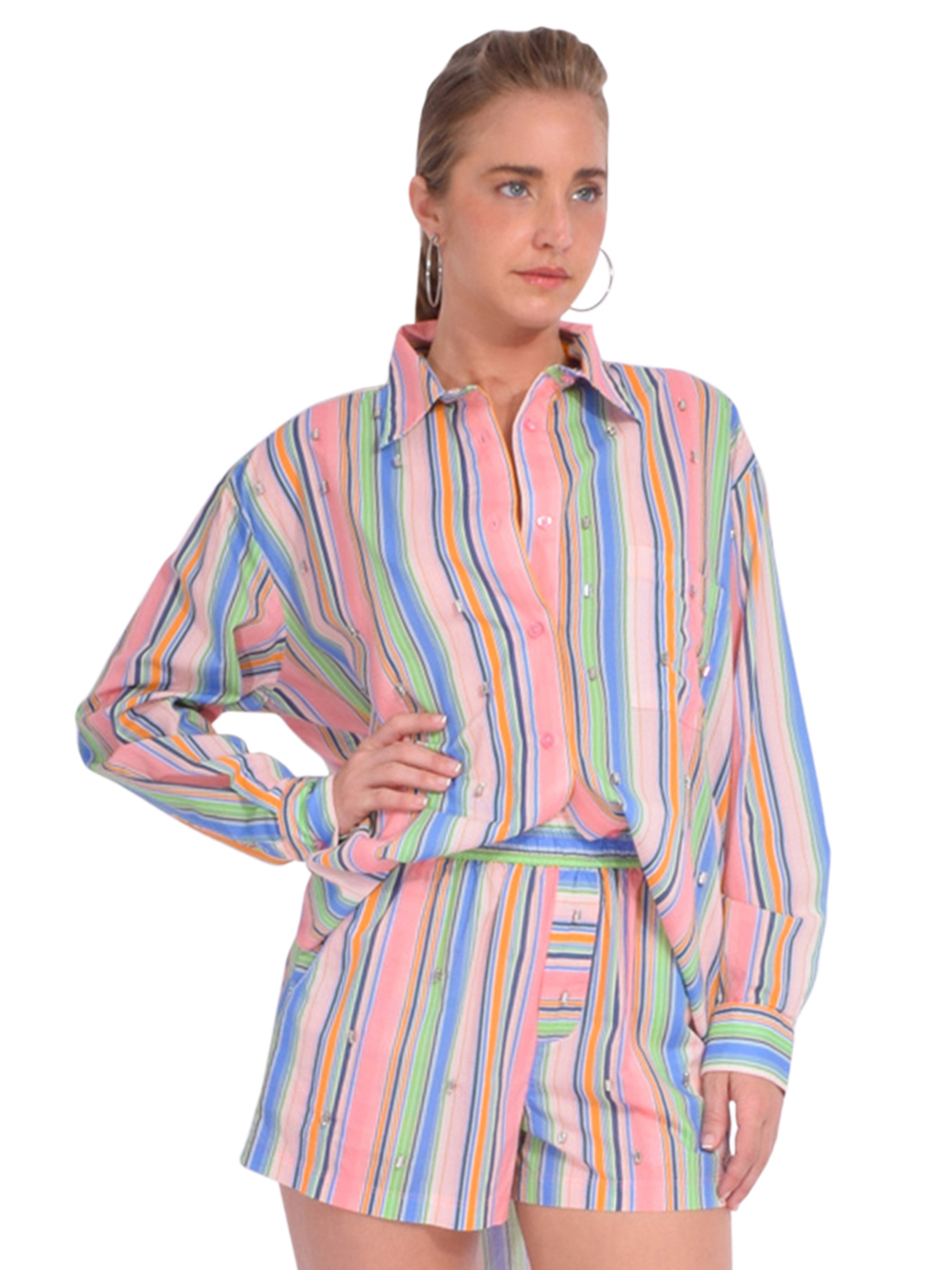 LE SUPERBE Embellished Over You Shirt Side View
