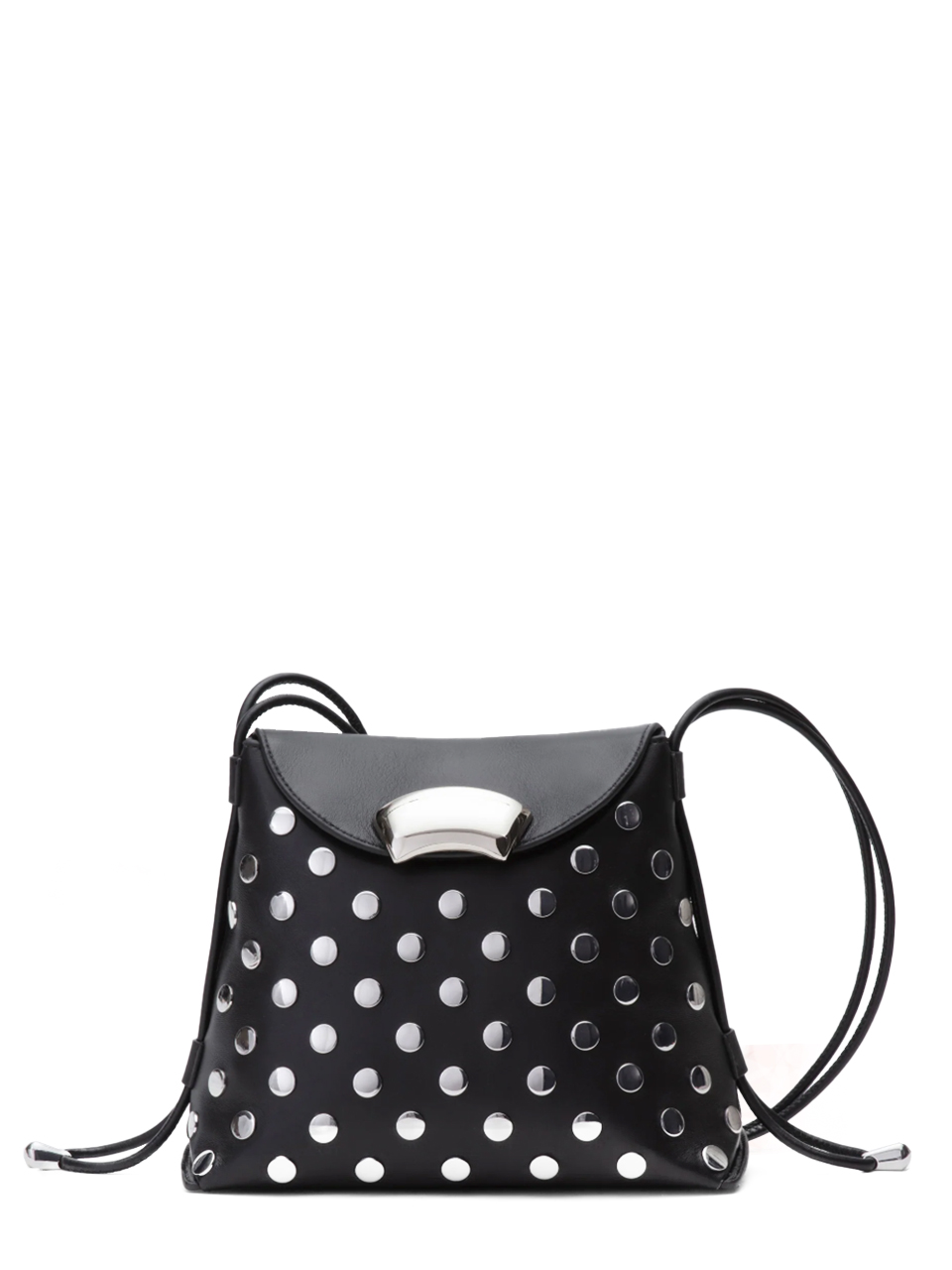 3.1 Phillip Lim ID Petite Soft Shoulder Bag with Studs in Black Front View 1