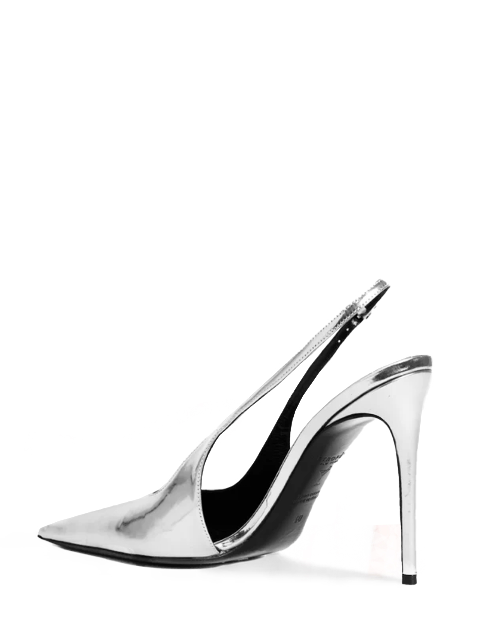 RETROFETE Cindy Sling Back Heel in Silver Back View 