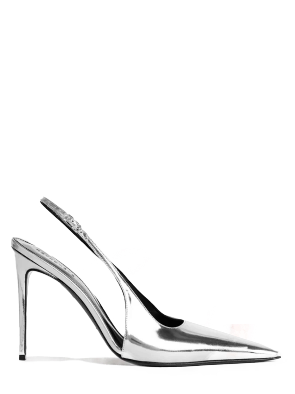 RETROFETE Cindy Sling Back Heel in Silver Side View 