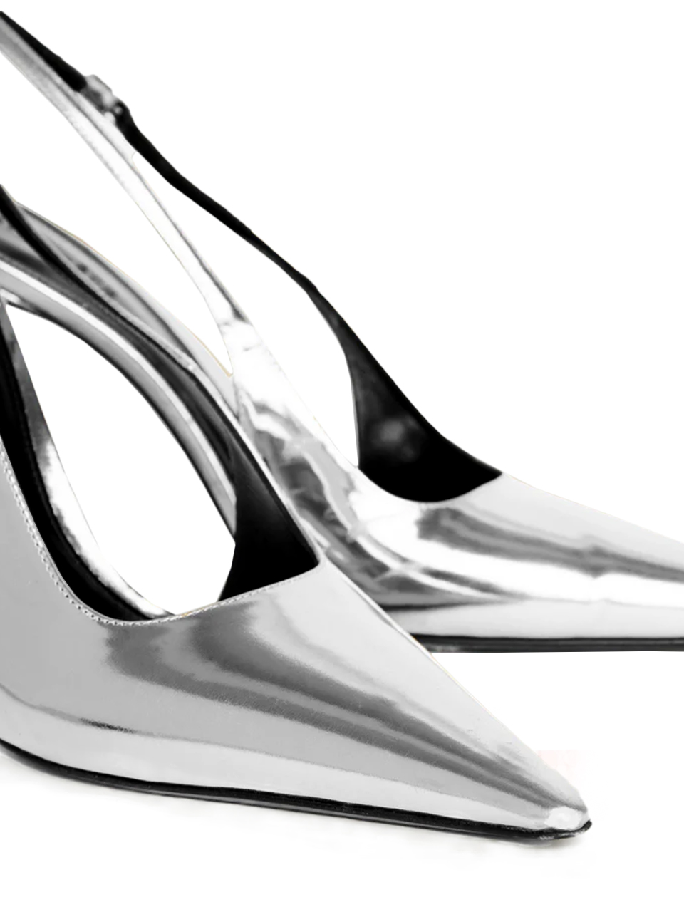 RETROFETE Cindy Sling Back Heel in Silver Front Details